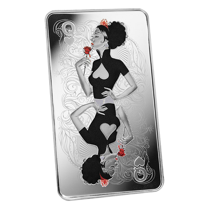 Buy 10 oz Silver Bar Queen of Hearts