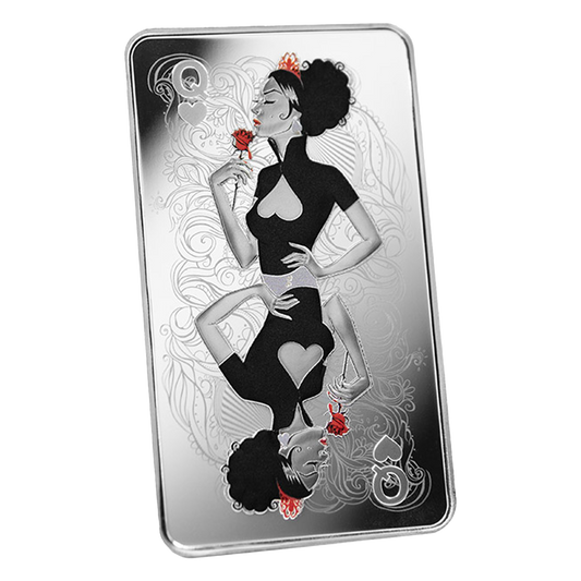 Buy 10 oz Silver Bar Queen of Hearts