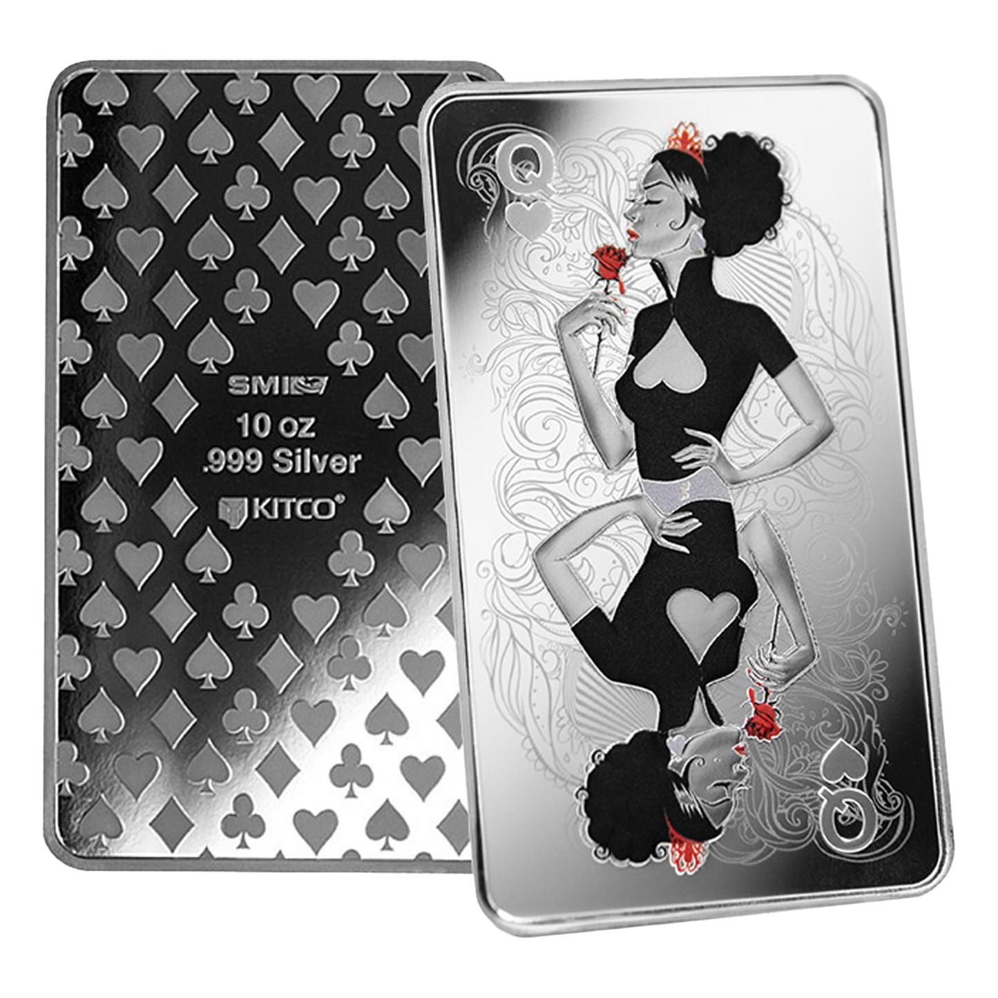 Buy 10 oz Silver Bar Queen of Hearts