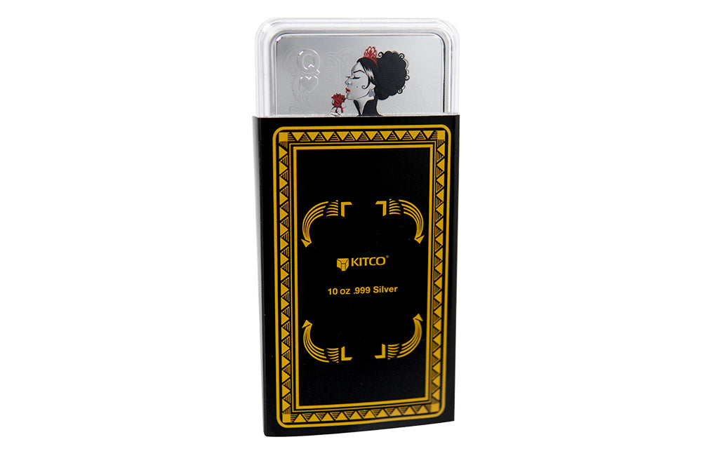 Buy 10 oz Silver Bar Queen of Hearts