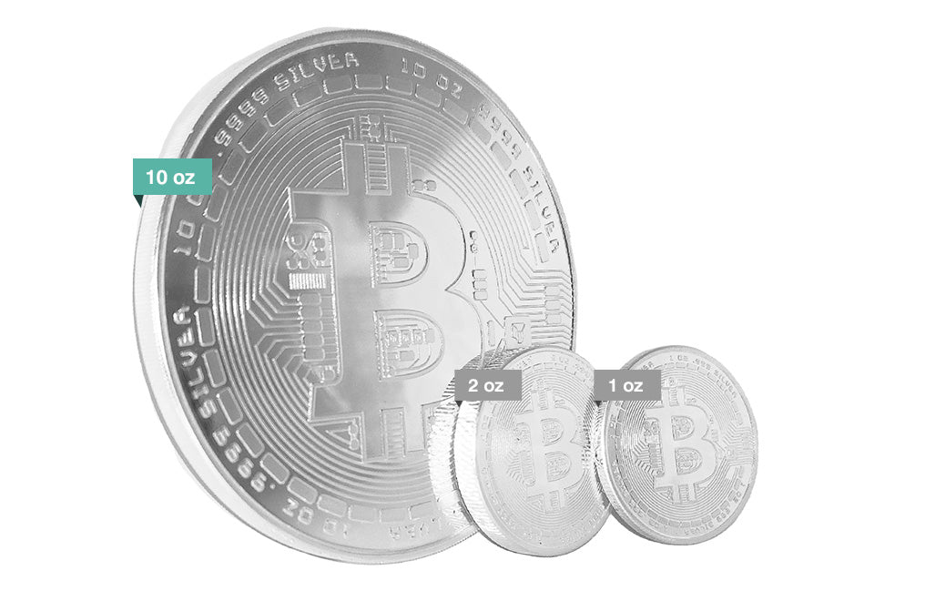 Buy 10 oz Silver Bitcoin Round .9999
