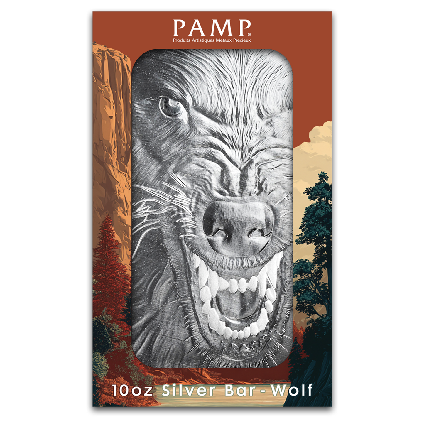 Buy 10 oz Silver Into the Wild American Wolf Bar