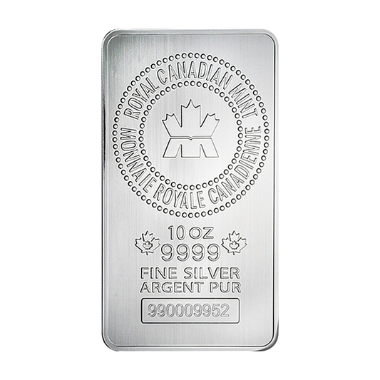 10 oz Royal Canadian Mint Silver Bars [USA: Shipping the week of Aug 10]