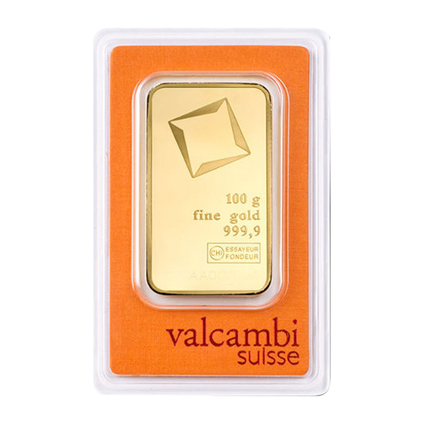 Valcambi Suisse 100 g Gold Minted Bars (w/ assay)