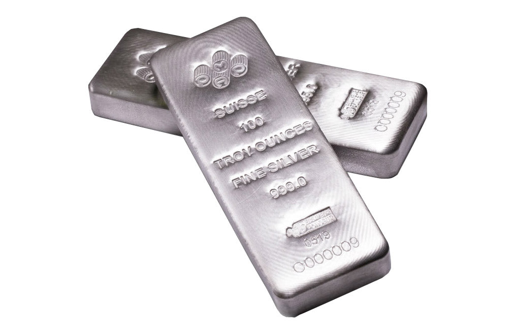 100 oz Silver Bars - PAMP Suisse (w/Assay Certificate)