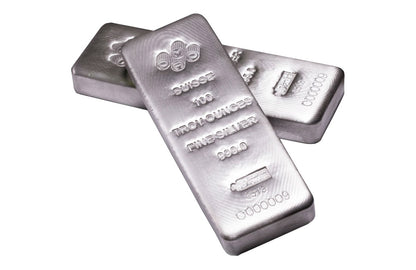 100 oz Silver Bars - PAMP Suisse (w/Assay Certificate)