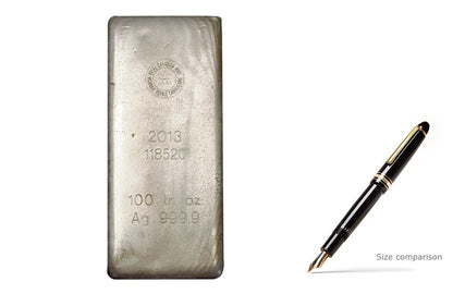 100 oz Silver Bars - Royal Canadian Mint (Previous Design) .9999 pure