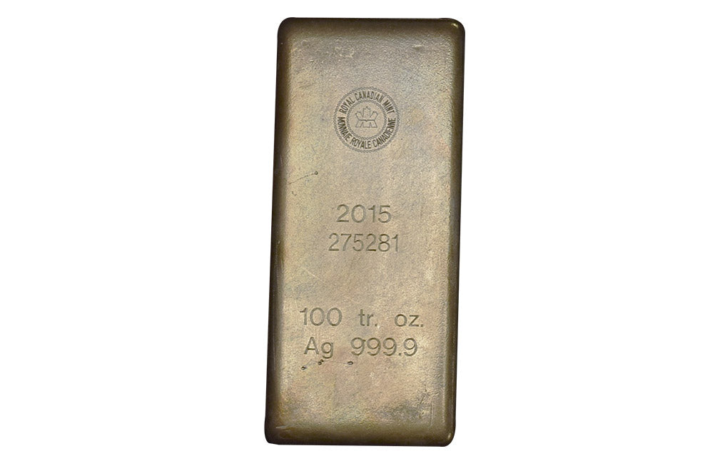 100 oz Silver Bars - Royal Canadian Mint (Previous Design) .9999 pure