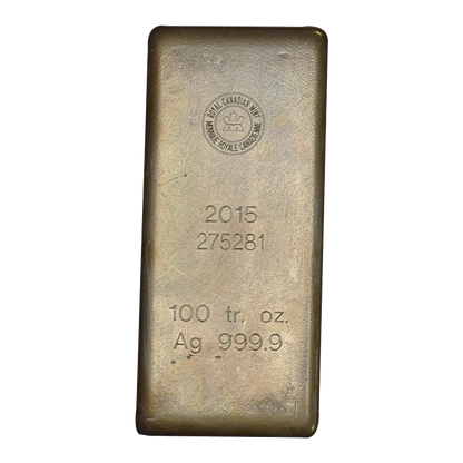 100 oz Silver Bars - Royal Canadian Mint (Previous Design) .9999 pure