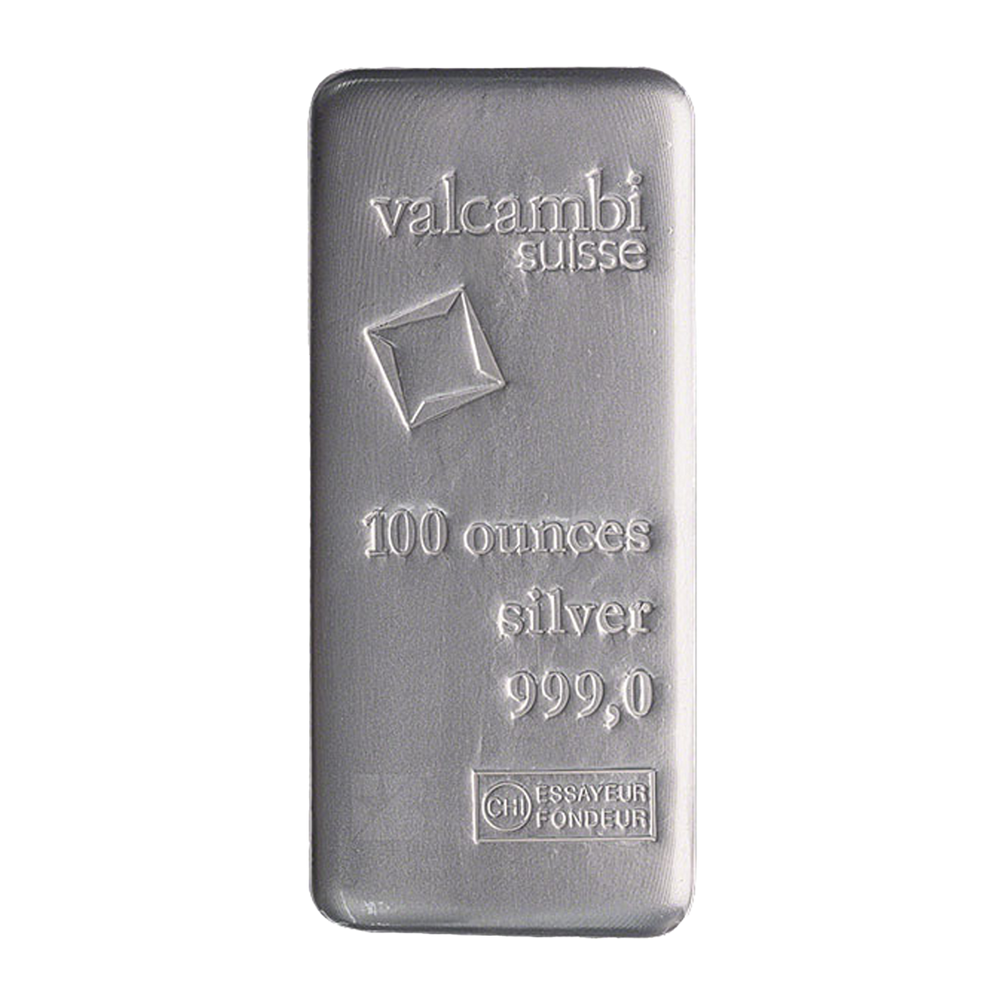 100 oz Silver Cast Bar - Valcambi Suisse