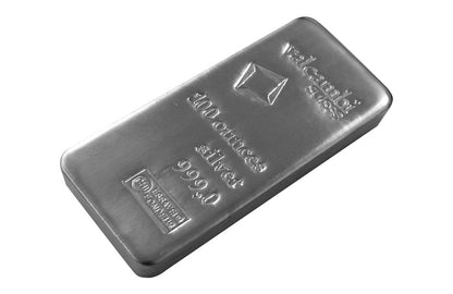100 oz Silver Cast Bar - Valcambi Suisse