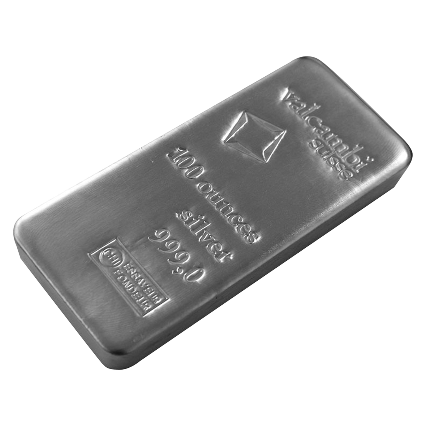 100 oz Silver Cast Bar - Valcambi Suisse