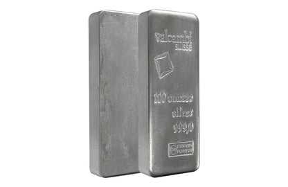 100 oz Silver Cast Bar - Valcambi Suisse