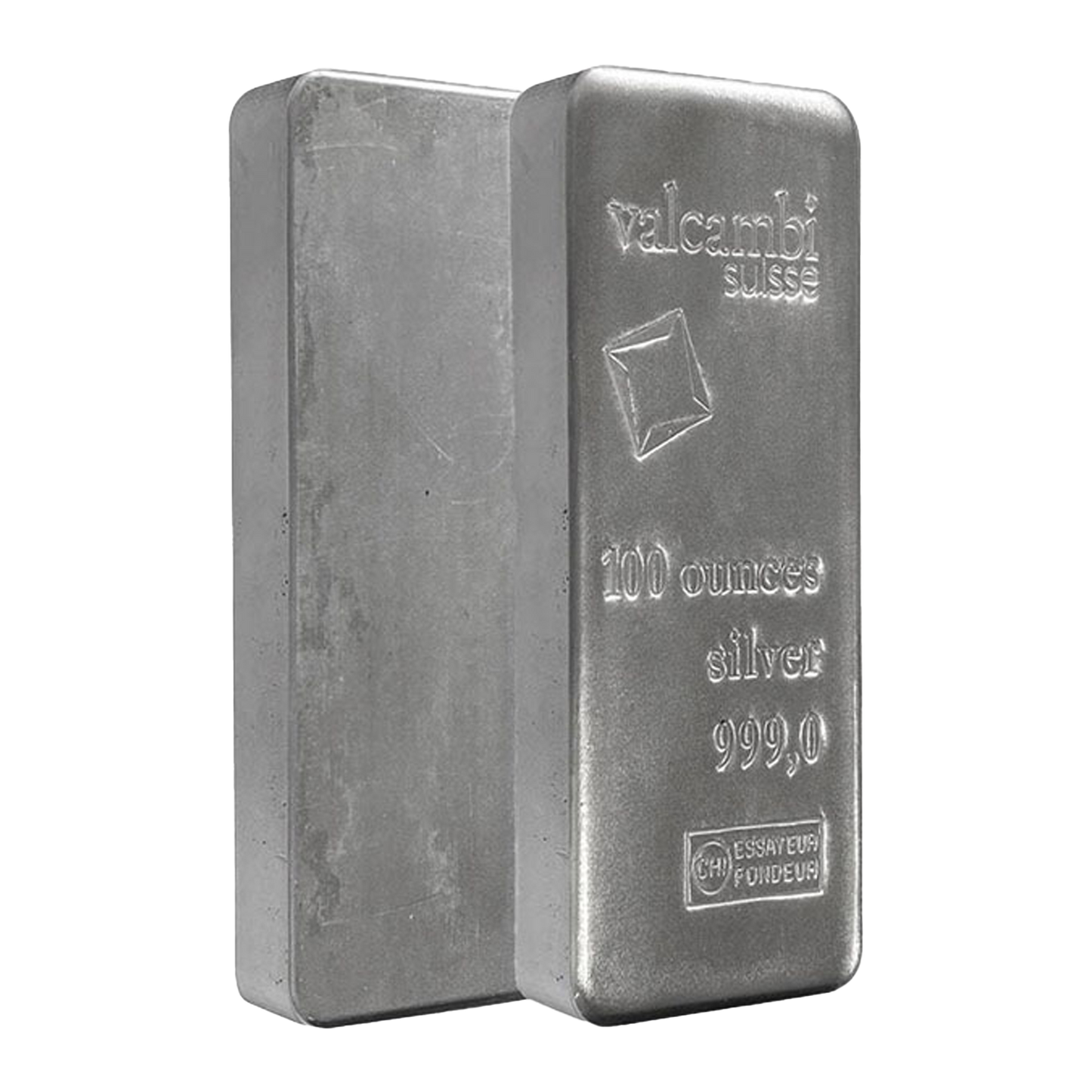 100 oz Silver Cast Bar - Valcambi Suisse