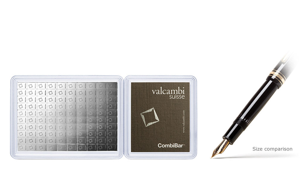 100 x 1 g Silver Valcambi CombiBar