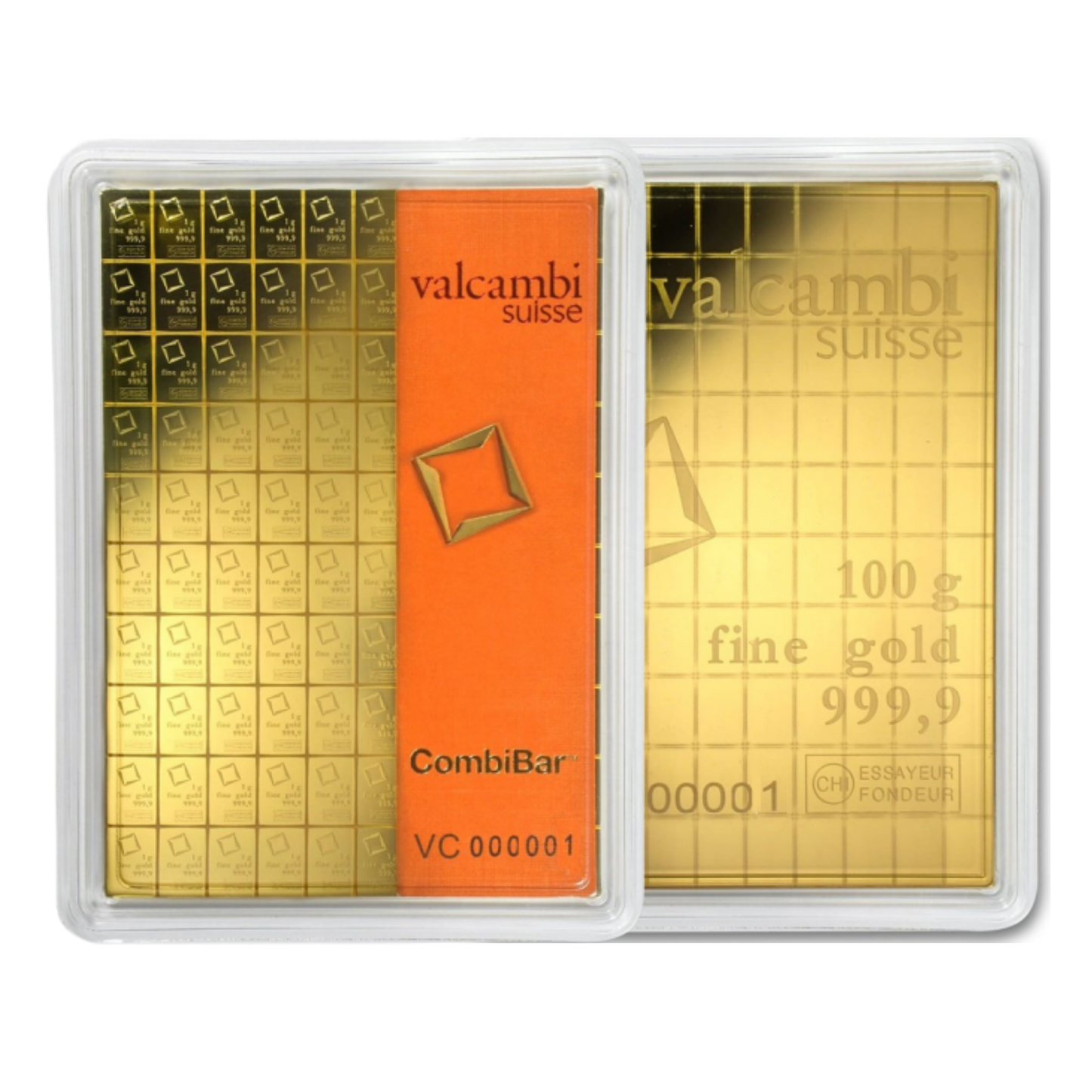 100 x 1g Gold CombiBar™ - Valcambi Suisse (w/ assay)