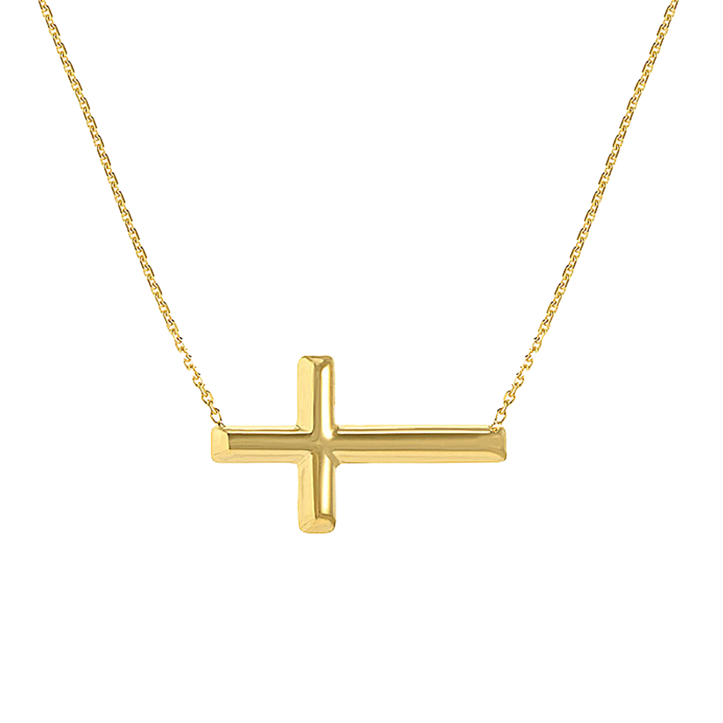 Buy 14K Yellow Gold Mini Sideways Cross Necklace