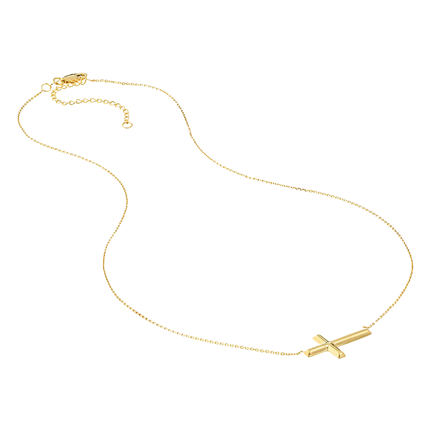 Buy 14K Yellow Gold Mini Sideways Cross Necklace