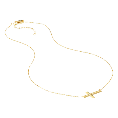 Buy 14K Yellow Gold Mini Sideways Cross Necklace