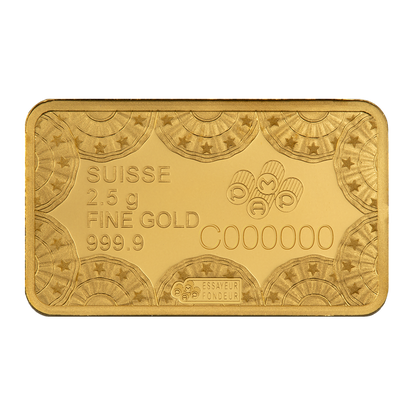 2.5 g Gold 250th Anniversary of the United States Vintage Heraldic Bald Eagle Bar
