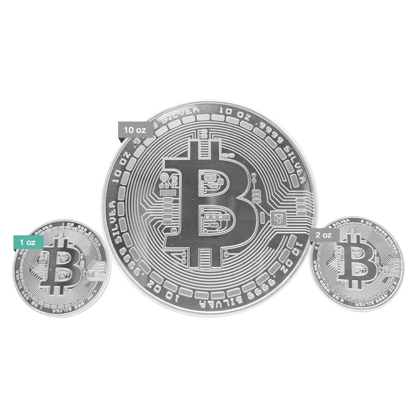 Buy 2 oz Silver Bitcoin Round .9999