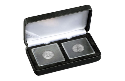 2 oz Silver Cryptocurrency Bitcoin and Ethereum Round Set