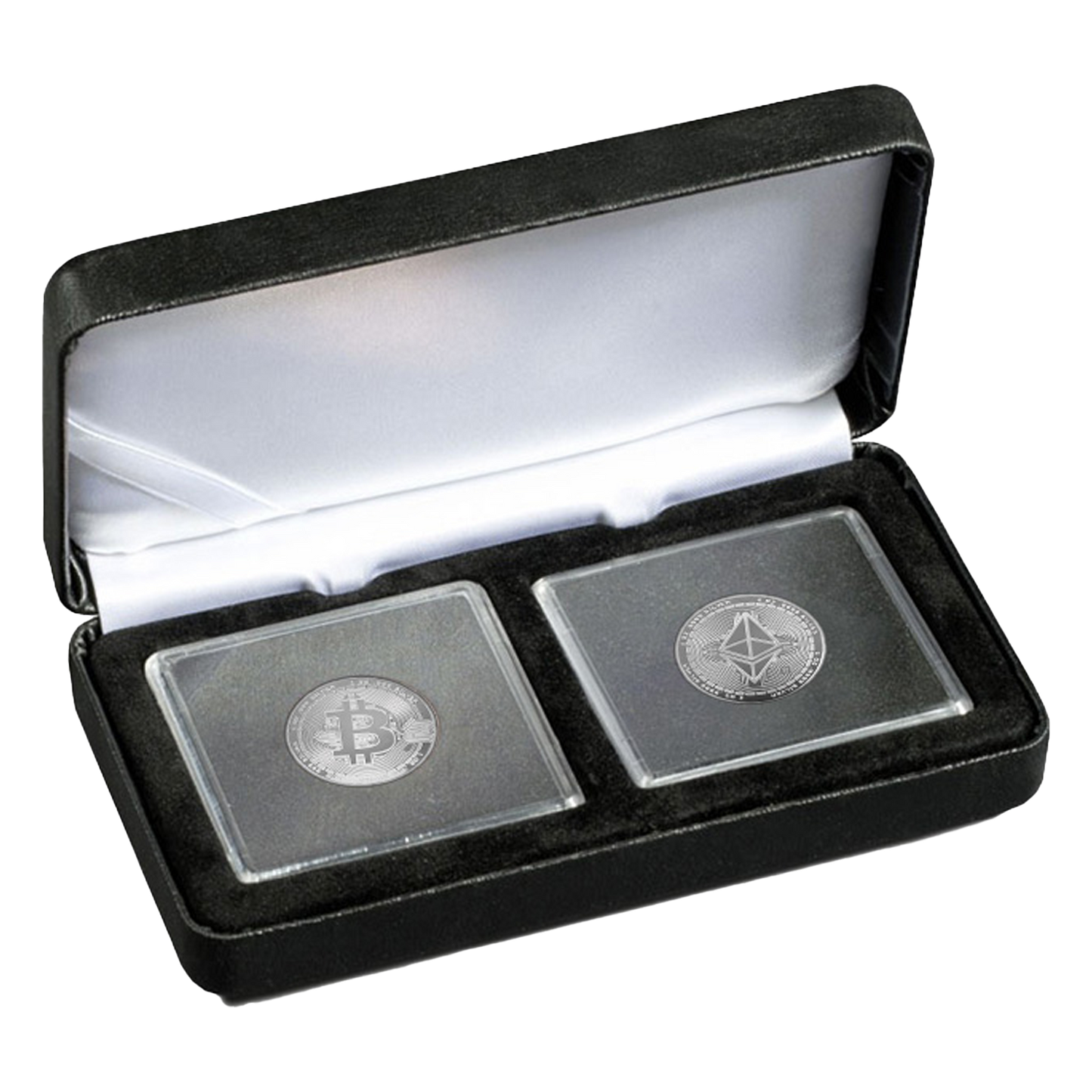 2 oz Silver Cryptocurrency Bitcoin and Ethereum Round Set