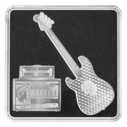 2 oz Silver Fender® Dynamic Duo Precision Bass® Guitar & Bassman® Amp Coin
