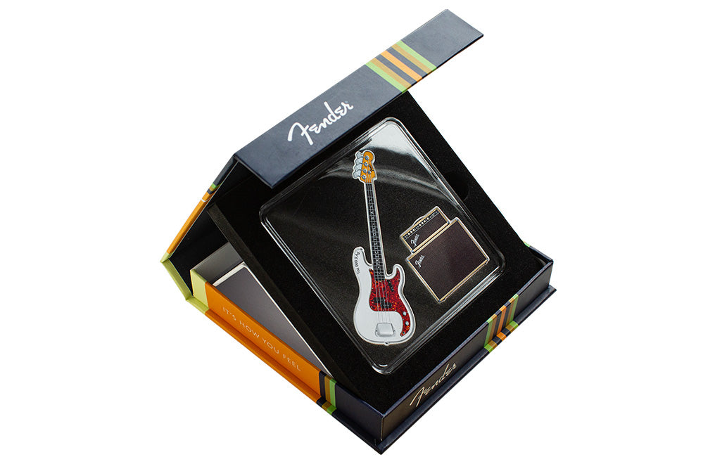 2 oz Silver Fender® Dynamic Duo Precision Bass® Guitar & Bassman® Amp Coin