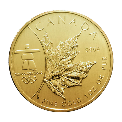 2008 1 oz Gold Maple Leaf Olympic Edition Coin