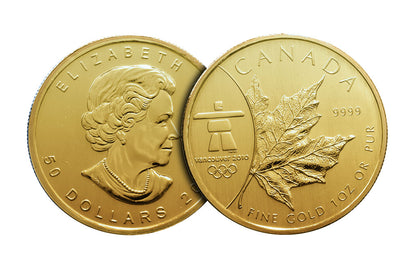 2008 1 oz Gold Maple Leaf Olympic Edition Coin