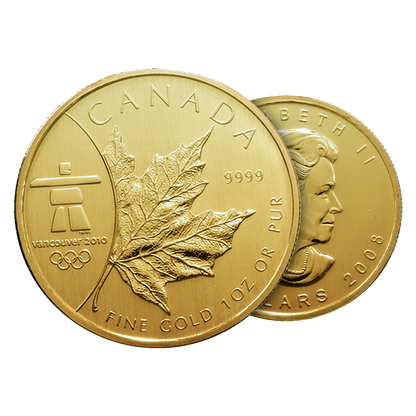 2008 1 oz Gold Maple Leaf Olympic Edition Coin
