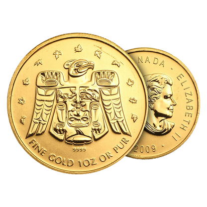 2009 1 oz Gold Maple Leaf Olympic Coins