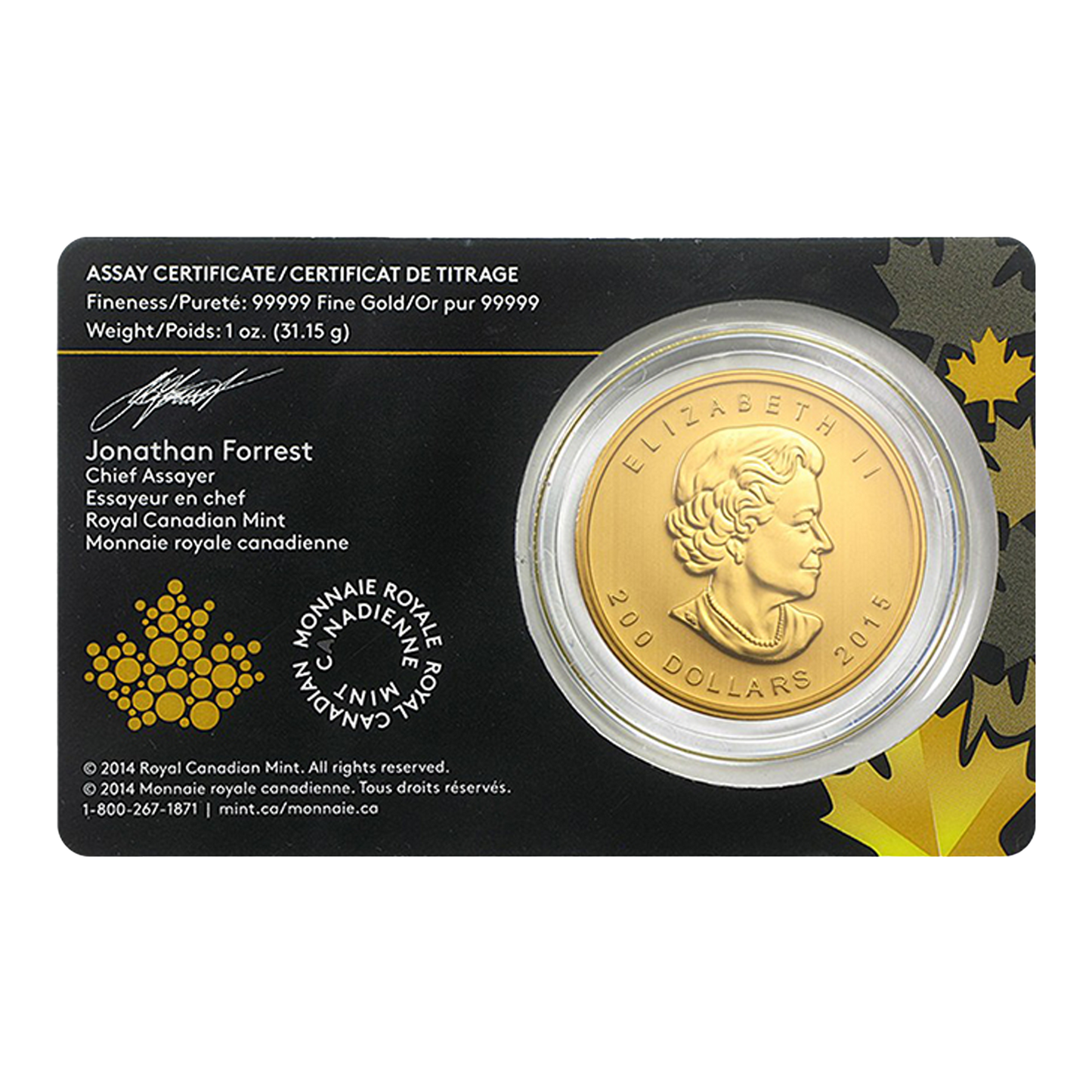 2015 1 oz Canadian Gold Growling Cougar Coins