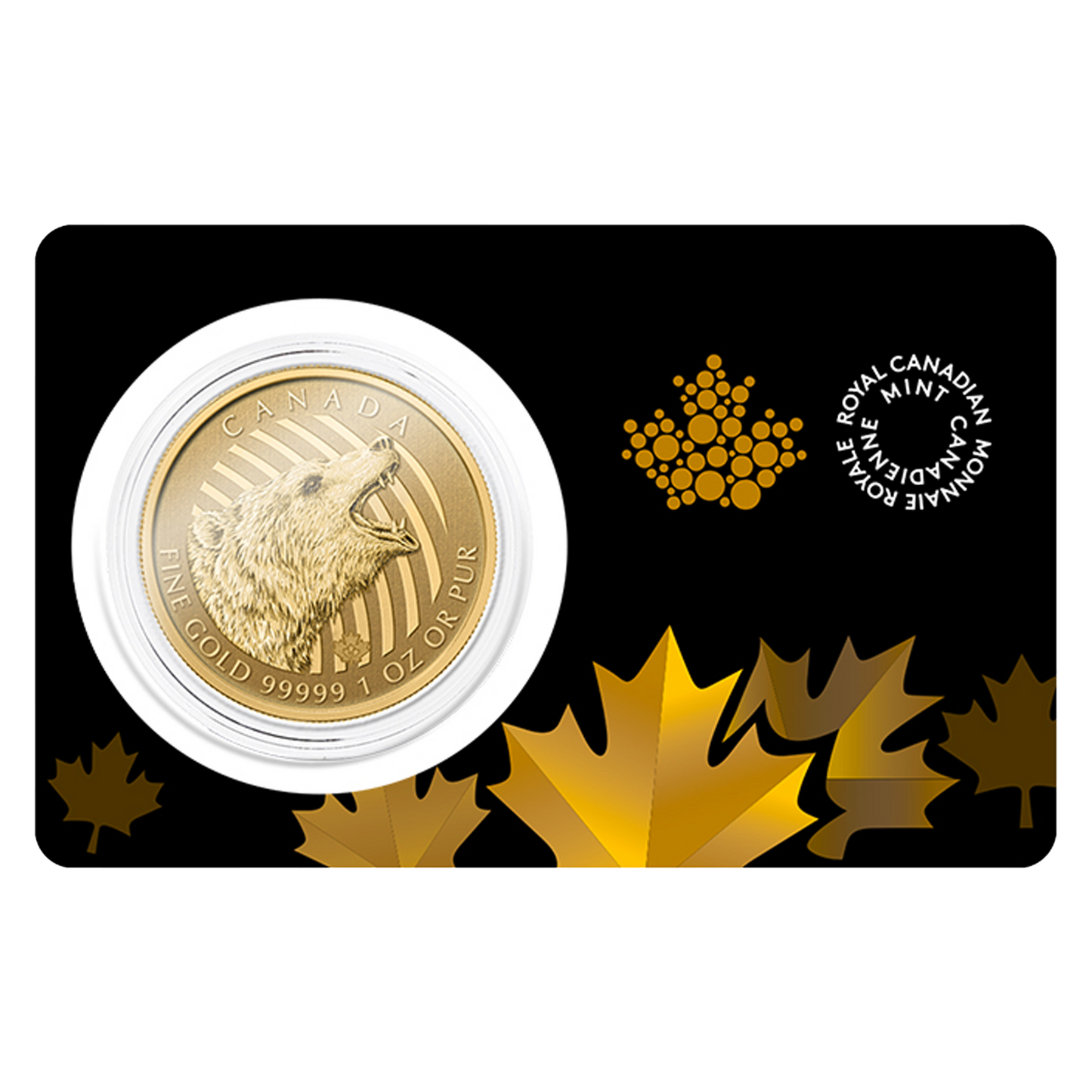 2016 1 oz Gold Roaring Grizzly Coins - Royal Canadian Mint