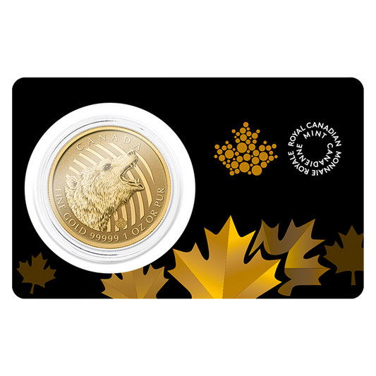 2016 1 oz Gold Roaring Grizzly Coins - Royal Canadian Mint