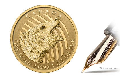 2016 1 oz Gold Roaring Grizzly Coins - Royal Canadian Mint