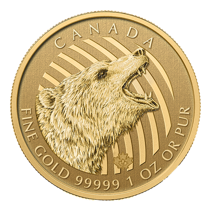 2016 1 oz Gold Roaring Grizzly Coins - Royal Canadian Mint