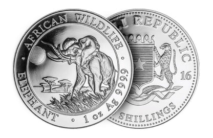 2016 1 oz Silver Somalian Elephant Coins