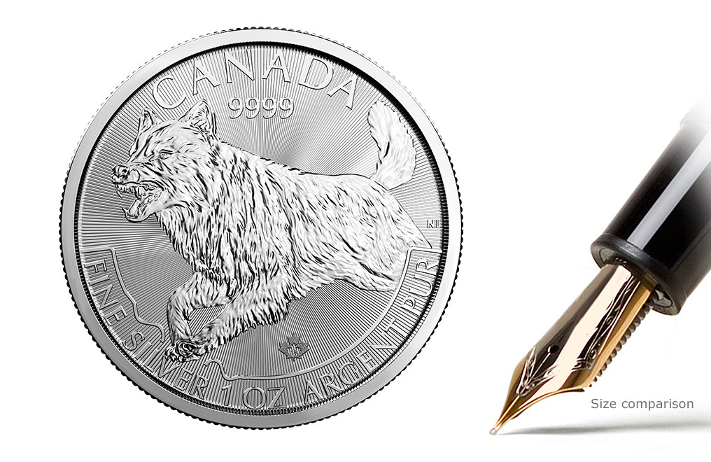 2018 1 oz Silver Wolf- RCM Predator Series Coin .9999