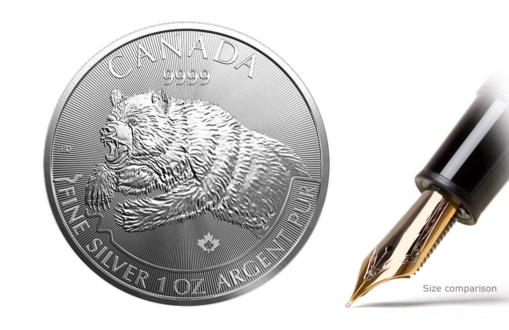 2019 1 oz Silver Grizzly - RCM Predator Series Coin