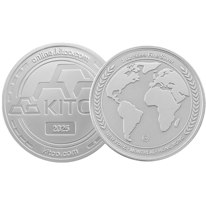 1 oz Silver Kitco Round .9999 - Globe Edition