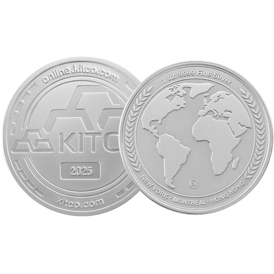 1 oz Silver Kitco Round .9999 - Globe Edition