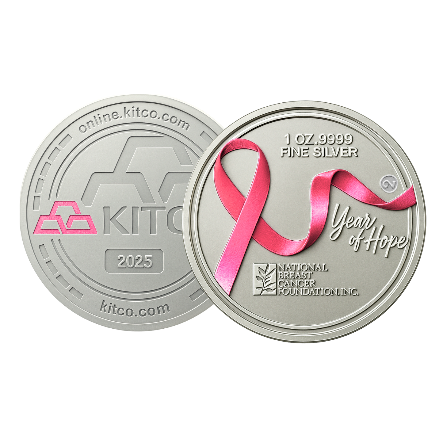 1 oz Silver Kitco Round .9999 – National Breast Cancer Foundation, Inc.®