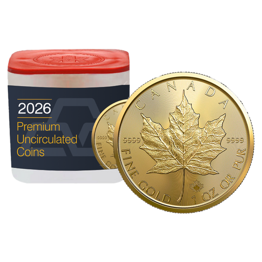 2026 MintFirst™ 1 oz Gold Maple Leaf Coins (tube of 10)