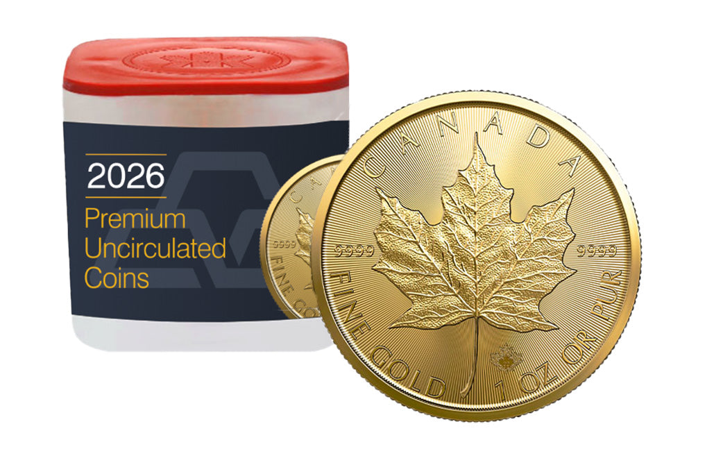2026 MintFirst™ 1 oz Gold Maple Leaf Coins (tube of 10)