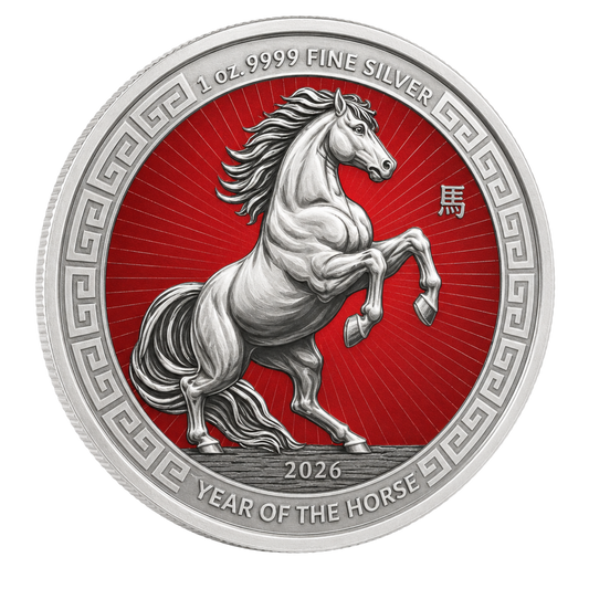 2026 1 oz Silver Kitco Round Color Finish- Year of the Horse