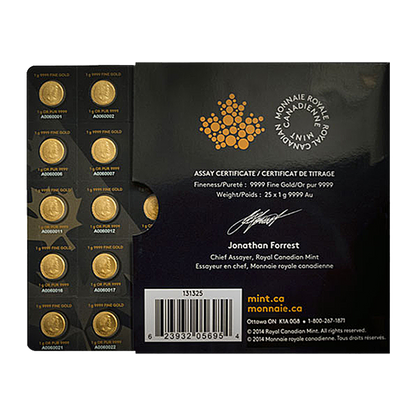 25 x 1 gram Gold MapleGram25™ (Random Year)