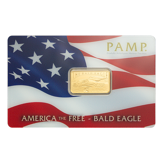 Buy 5 g Gold America the Free Bald Eagle Bar