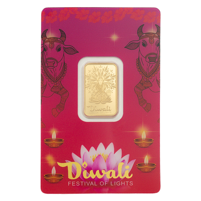 Buy 5 g Gold Diwali Lakshmi and Sacred Cow Bar (2026)